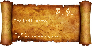 Preindl Vera névjegykártya